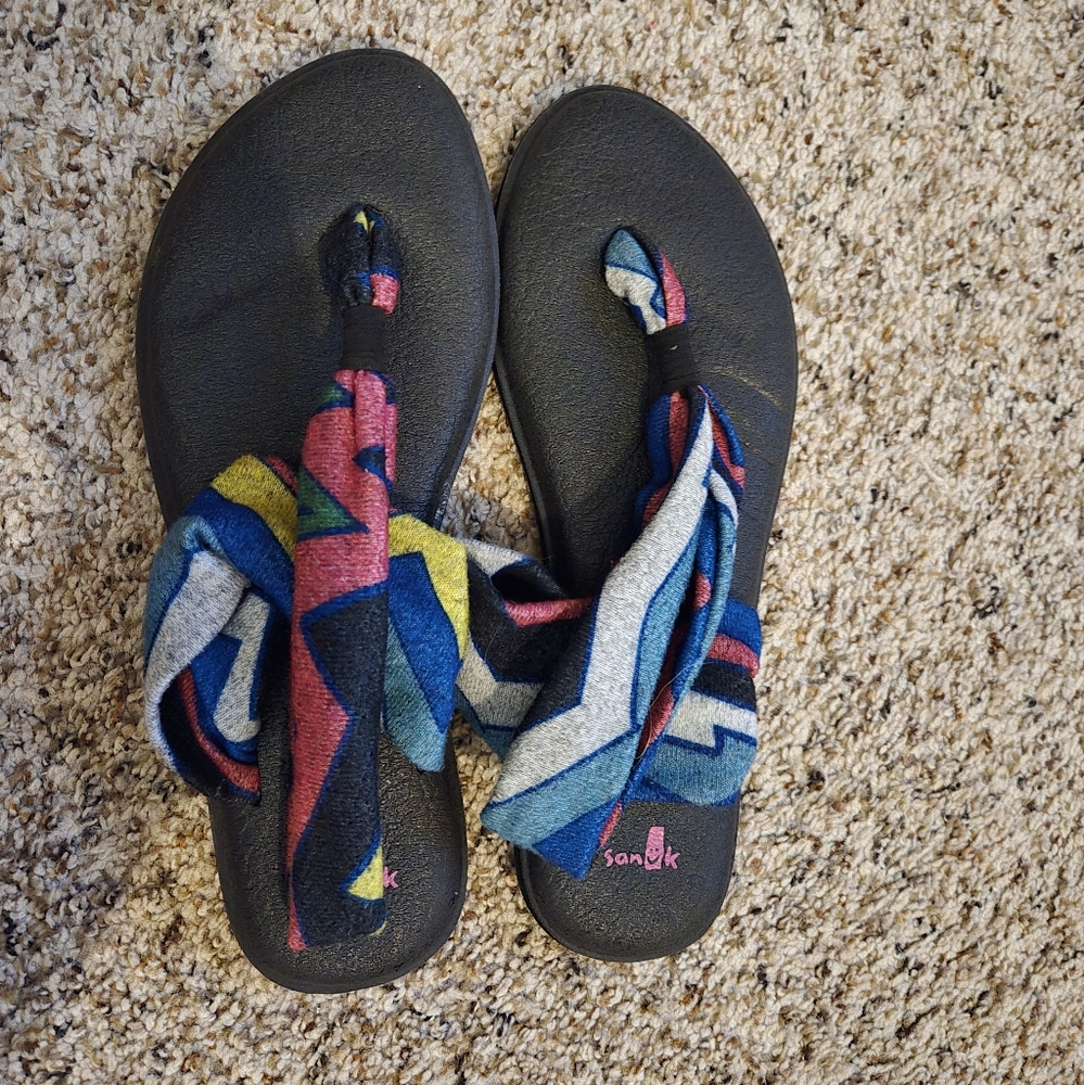 Sanuk Women's Yoga Sling Back Sandal Ella Print Colorful Shoe Size 9 - Picture 4 of 5